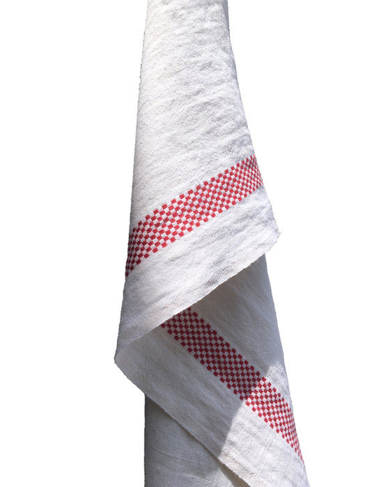 White and Red 'Lustucru' Linen Tea Towel