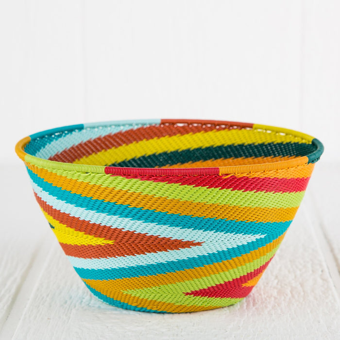 Colorful Telephone-Wire Weave Bowls (Large)