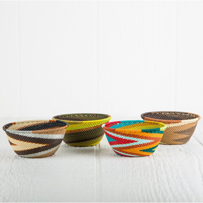 Colorful Telephone-Wire Weave Bowls (Small)