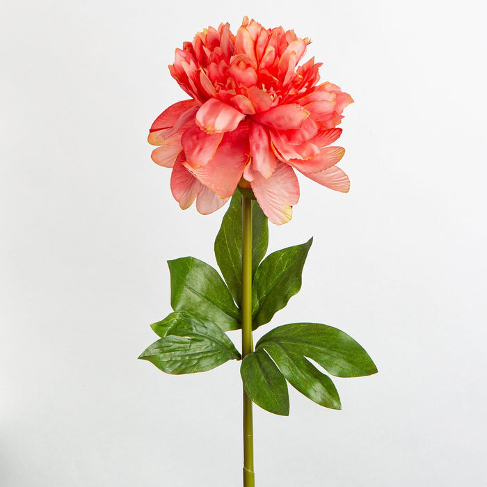 Coral Peony Silk Flower