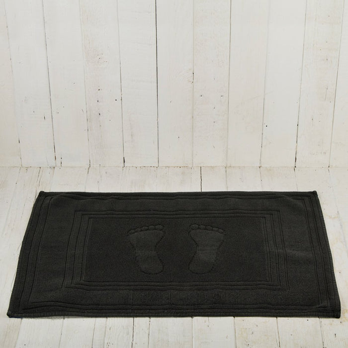 Cotton Footie Bath Mat, Grey