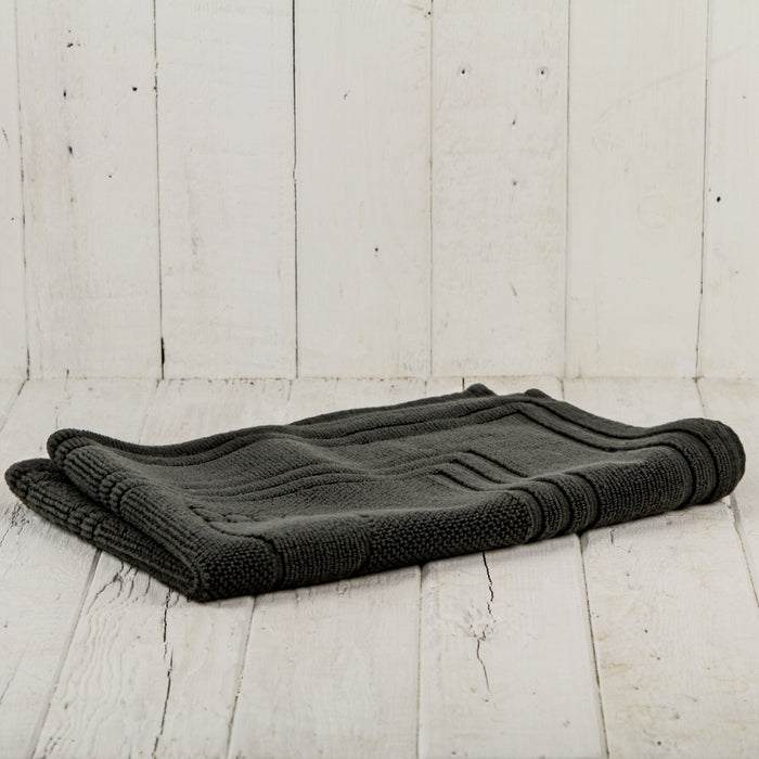 Cotton Footie Bath Mat, Grey