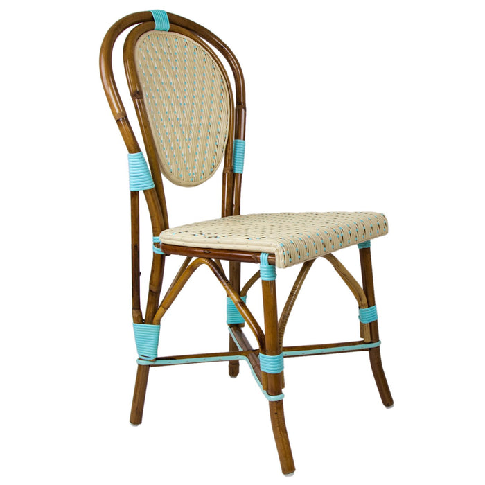 Cream & Azure Mediterranean Bistro Chair (V)