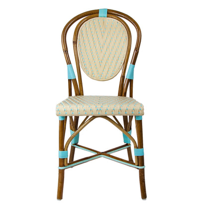 Cream & Azure Mediterranean Bistro Chair (V)
