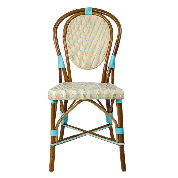 Cream & Azure Mediterranean Bistro Chair (V)