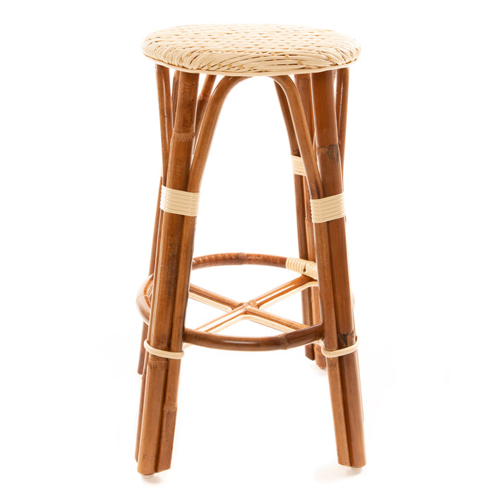 Cream and Beige Mediterranean Bistro Stool (26" h) (L)