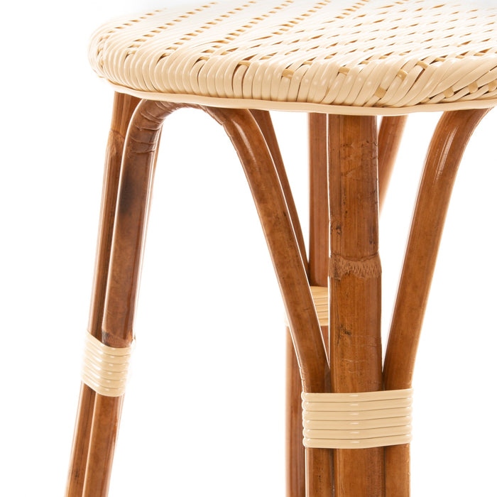 Cream and Beige Mediterranean Bistro Stool (26" h) (L)