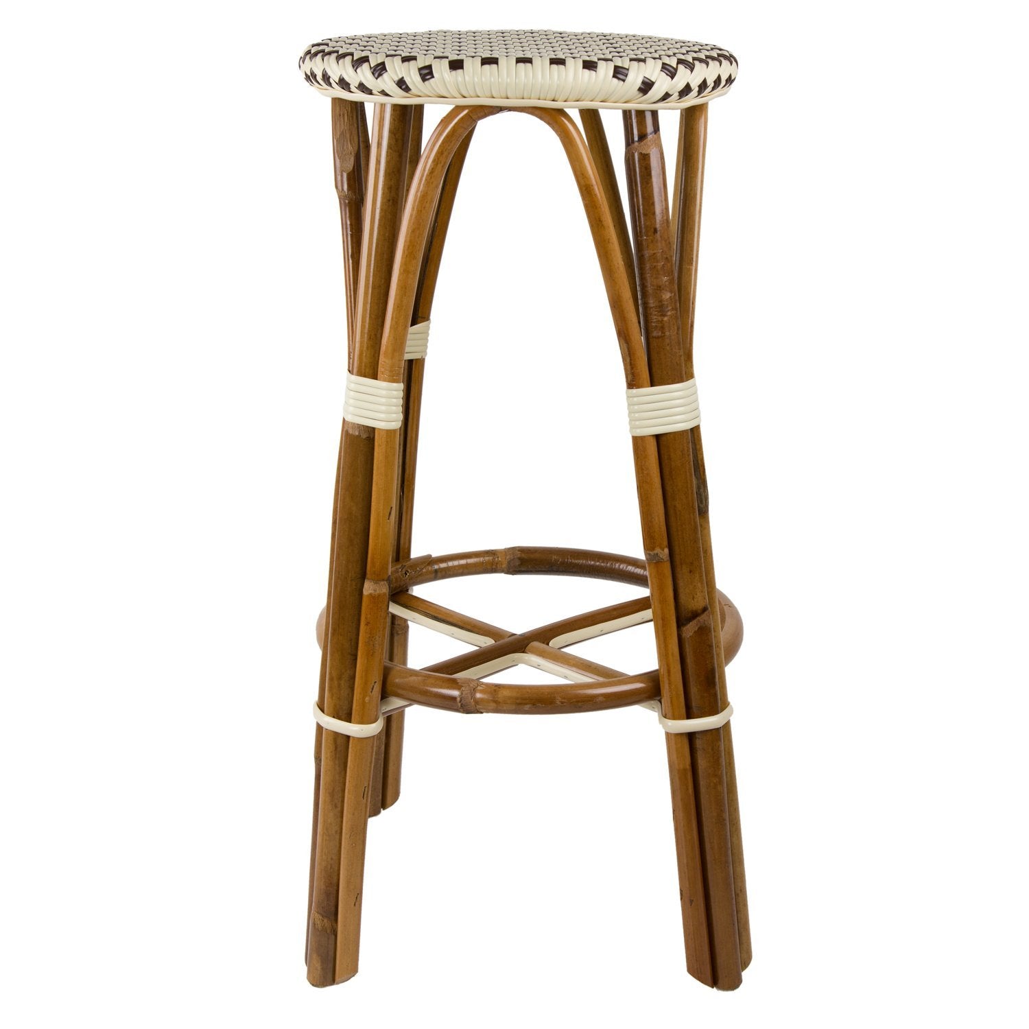 Cream & Brown Bar Height Mediterranean Bistro Bar Stool (29" h. seat) (B)
