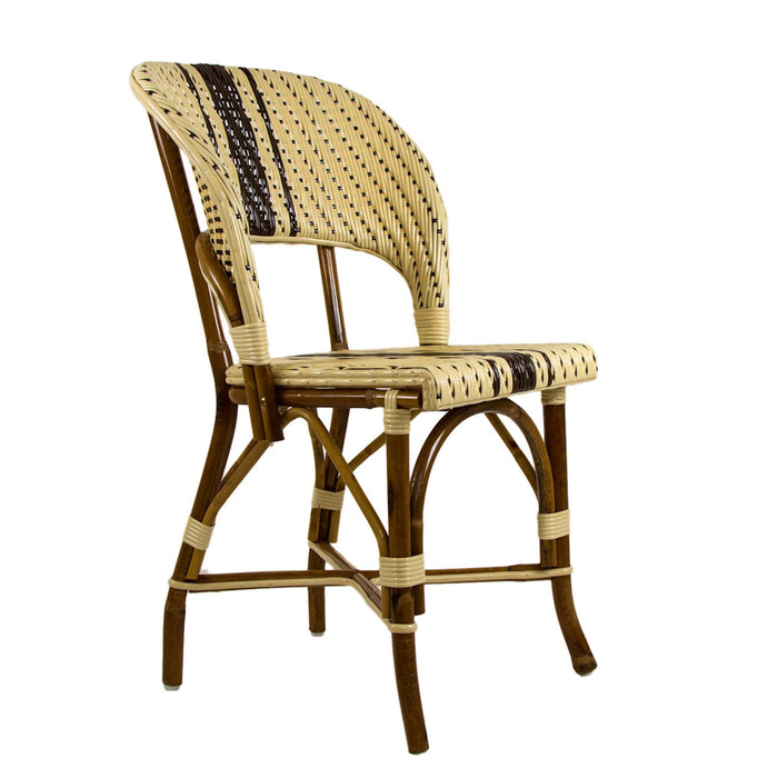 Cream & Brown Mediterranean Bistro Wrap Back Chair (D)