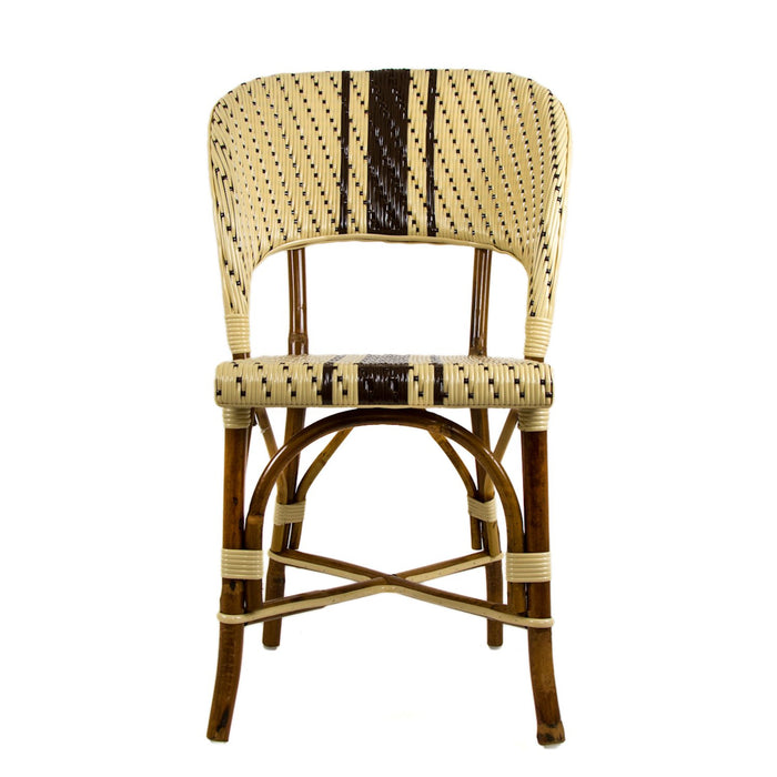 Cream & Brown Mediterranean Bistro Wrap Back Chair (D)