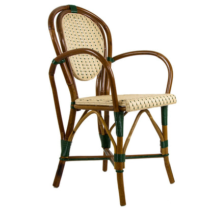 Cream & Green Mediterranean Bistro Armchair (D)