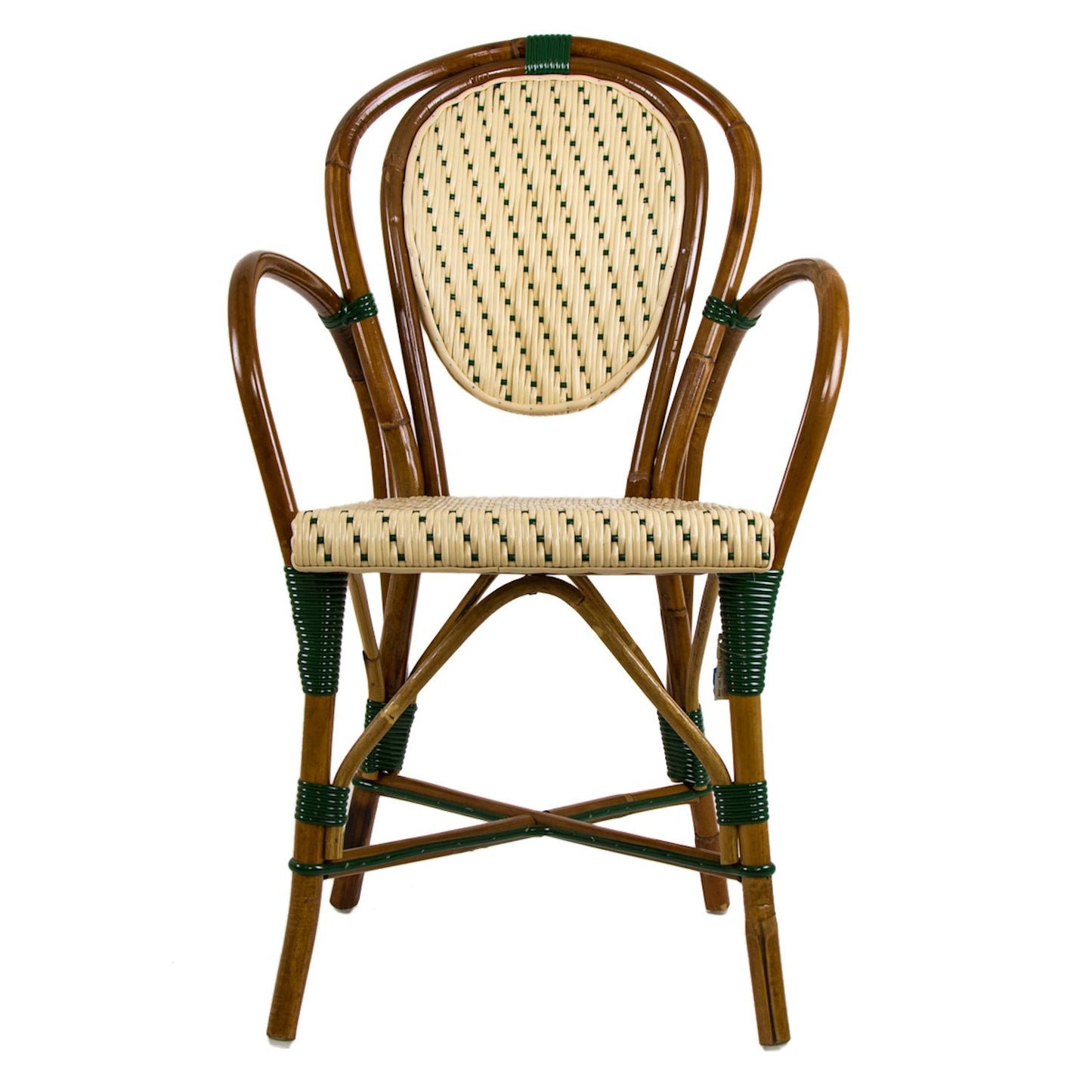 Cream & Green Mediterranean Bistro Armchair (D)