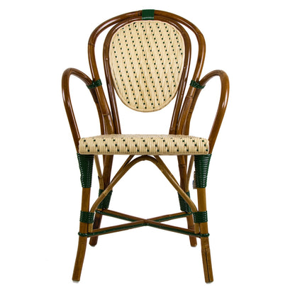 Cream & Green Mediterranean Bistro Armchair (D)