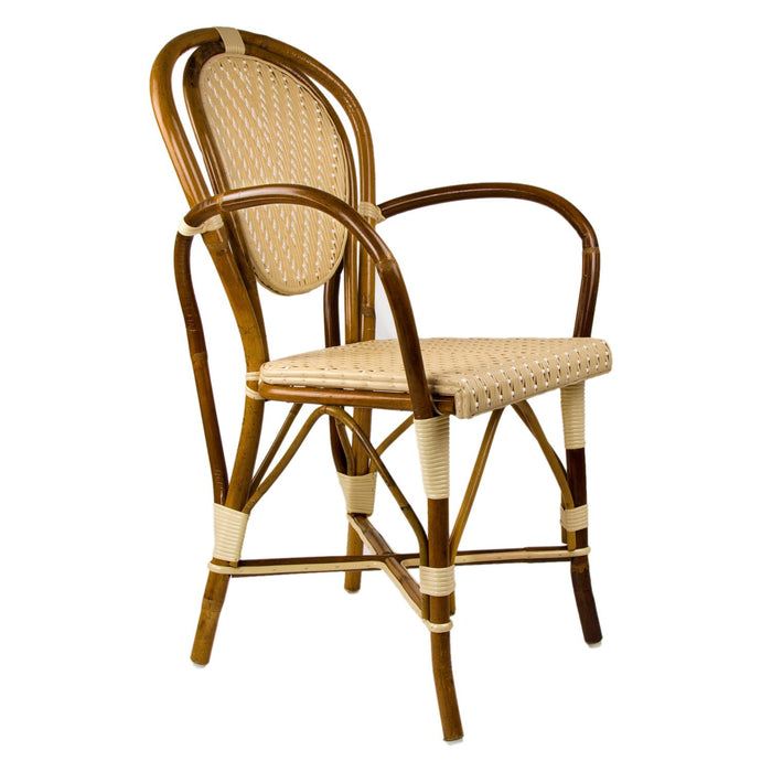 Cream & White Mediterranean Bistro Armchair (L)