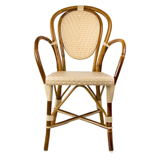 Cream & White Mediterranean Bistro Armchair (L)