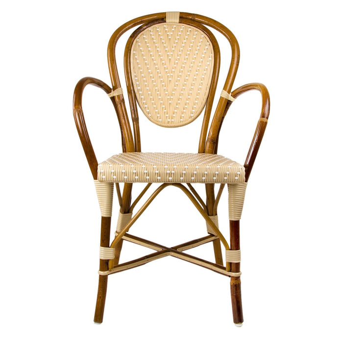 Cream & White Mediterranean Bistro Armchair (L)