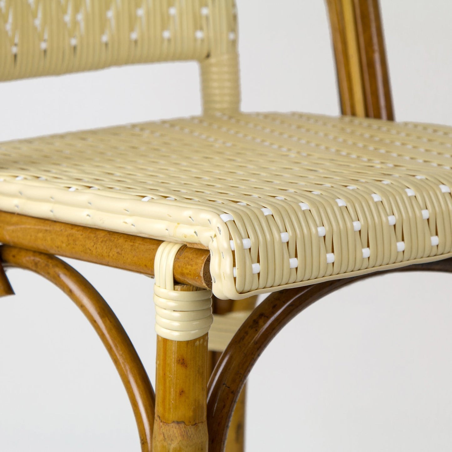 Cream & White Counter Height Mediterranean Bistro Bar Stool with Back (26" h. seat) (L)