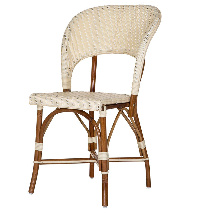 Cream and White Mediterranean Bistro Wrap Back Chair (H)