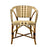 Cream, Brown & White Mediterranean Bistro Chair with Woven Arms (W)