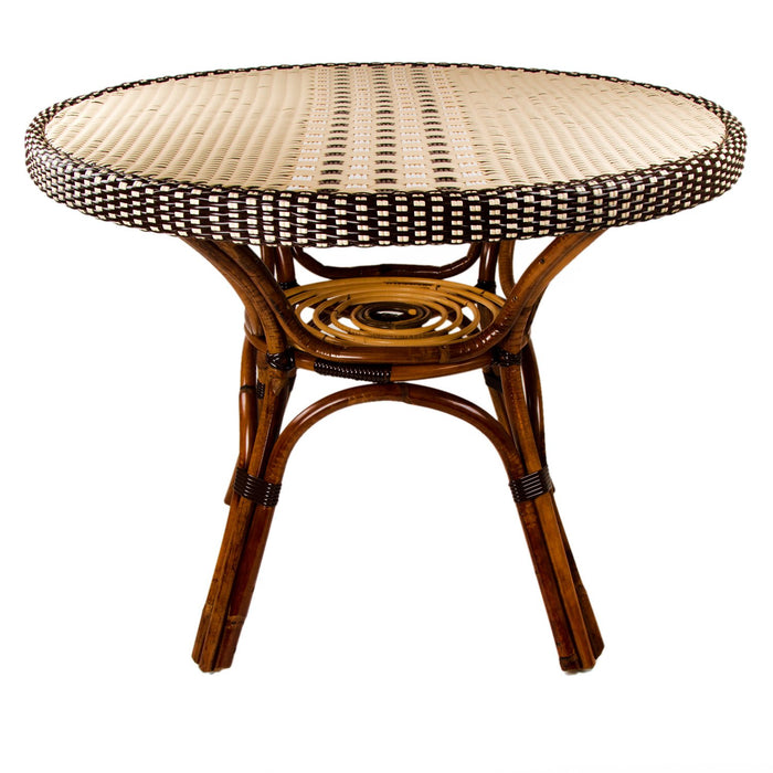 Cream, Brown & White Mediterranean Bistro Table (4 Seater)