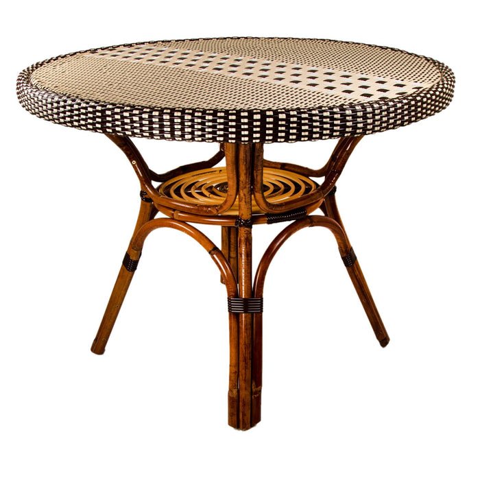 Cream, Brown & White Mediterranean Bistro Table (4 Seater)