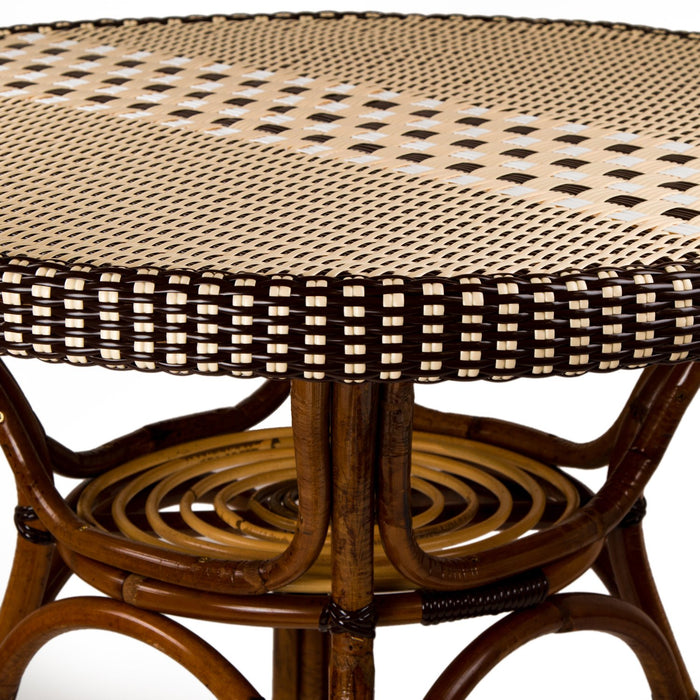 Cream, Brown & White Mediterranean Bistro Table (4 Seater)