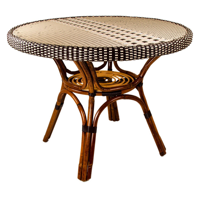 Cream, Brown & White Mediterranean Bistro Table (4 Seater)