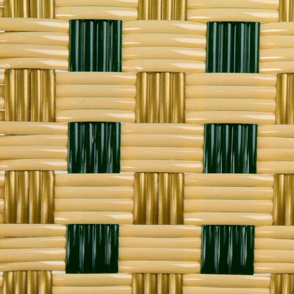 Cream, Green & Gold Mediterranean Bistro Chair with Woven Arms (W)
