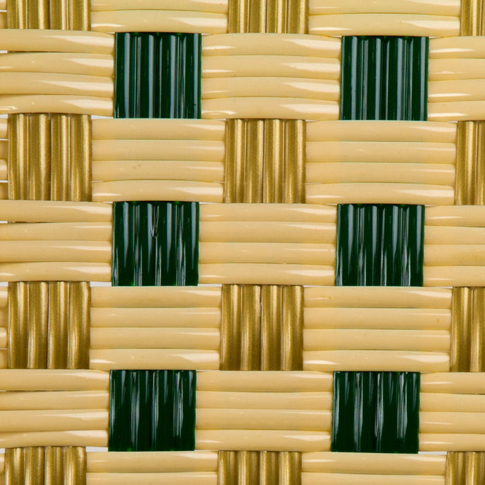 Cream, Green & Gold Mediterranean Bistro Chair with Woven Arms (W)