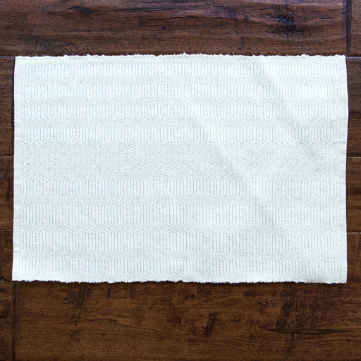 Cream Stripe 100% Cotton Rep Weave Placemat (19.25" x 13")
