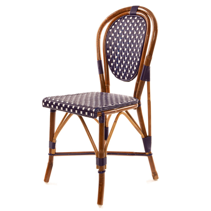 Dark Blue and White Mediterranean Bistro Chair (10-gros)