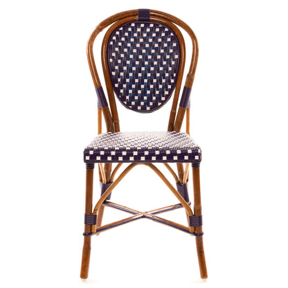 Dark Blue and White Mediterranean Bistro Chair (10-gros)