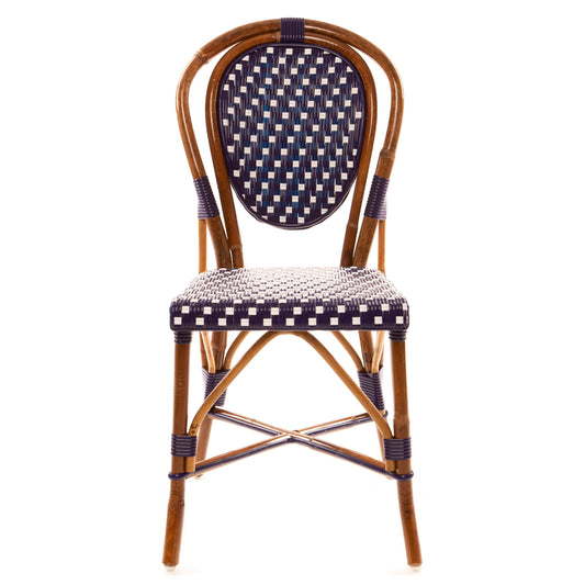 Dark Blue and White Mediterranean Bistro Chair (10-gros)
