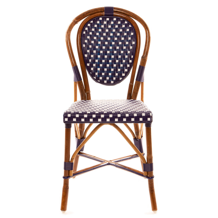 Dark Blue and White Mediterranean Bistro Chair (10-gros)
