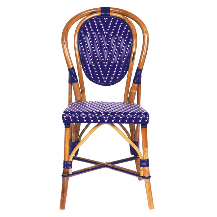Dark Blue and White Mediterranean Bistro Chair (L)