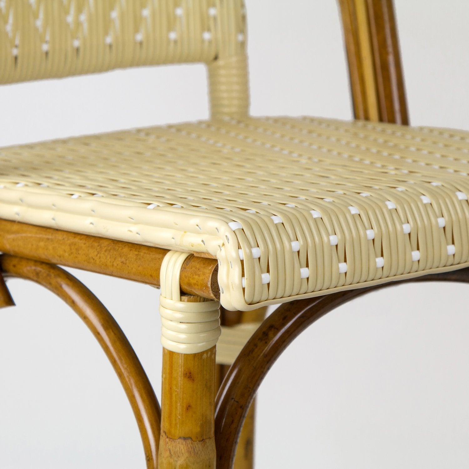 Cream & White Mediterranean Bistro Bar Stool with Back (29" h. seat) (L)