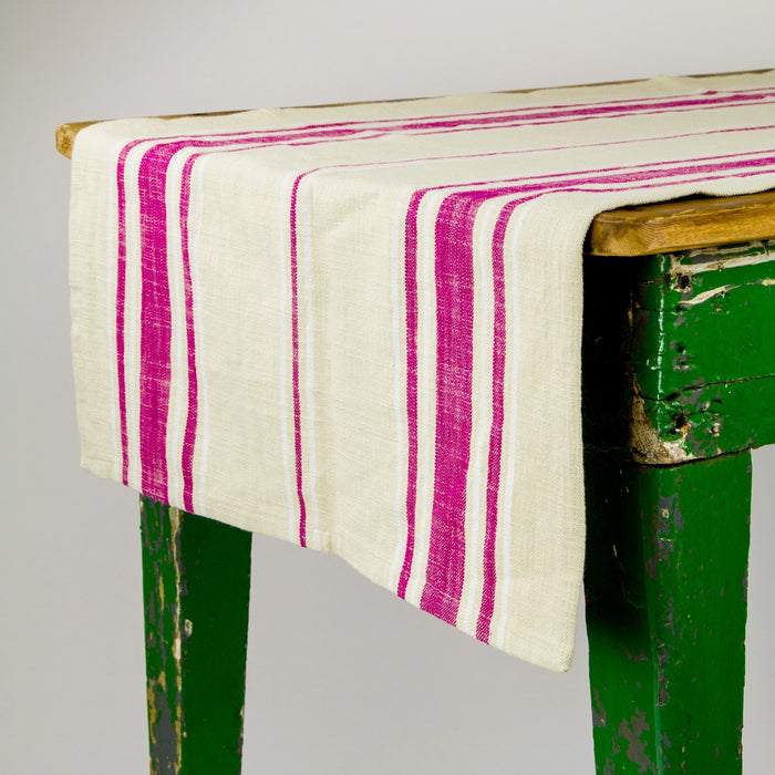 French Striped Cotton Table Runner