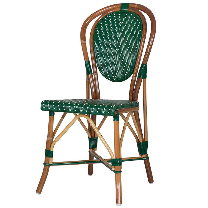 Bottle Green and Cream Mediterranean Bistro Chair (L)