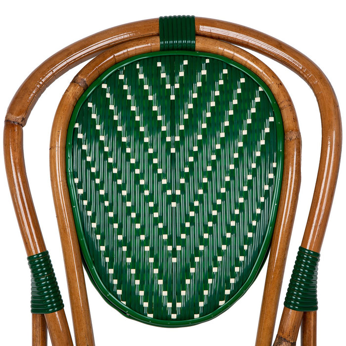 Bottle Green and Cream Mediterranean Bistro Chair (L)