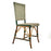 Green, Cream & Gold Mediterranean Bistro Square Back Stripe Chair 