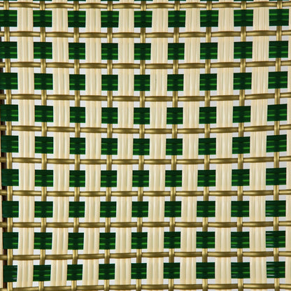 Green, Cream & Gold Mediterranean Bistro Square Back Stripe Chair 
