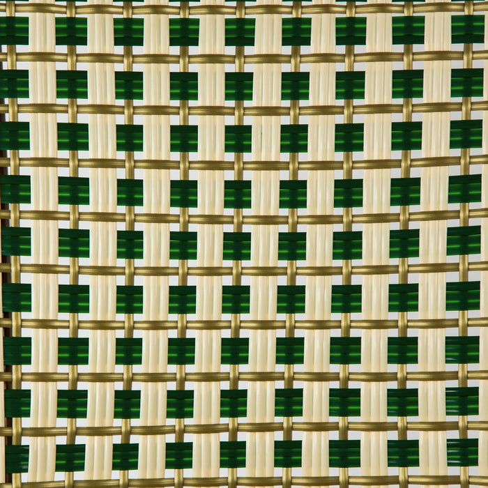 Green, Cream & Gold Mediterranean Bistro Square Back Stripe Chair 