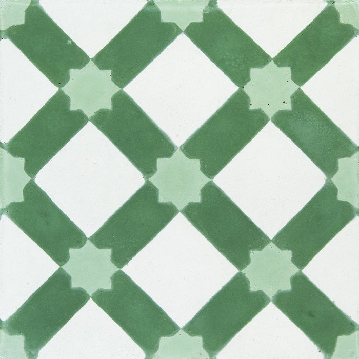 Green Latti Carocim Tile (8" x 8") (pack of 12)