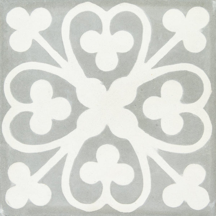 Grey & White Girofle Carocim Tile (8" x 8") (pack of 12)