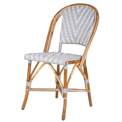 Grey & White Mediterranean Bistro Round Back Chair (Chevron)