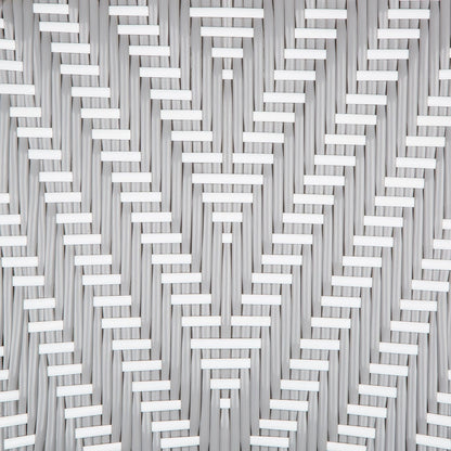 Grey & White Mediterranean Bistro Round Back Chair (Chevron)