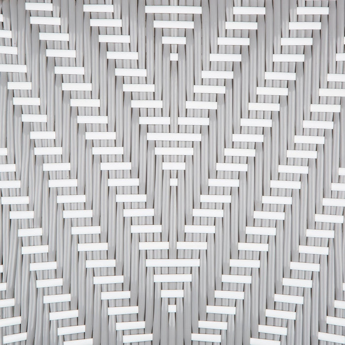 Grey & White Mediterranean Bistro Round Back Chair (Chevron)