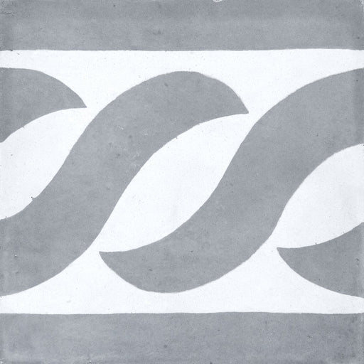 Grey & White Twirl Frise Carocim Tile (8" x 8") (pack of 12)