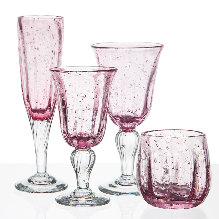 Hand Blown Pink Water Glass