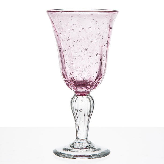 Hand Blown Pink Water Glass